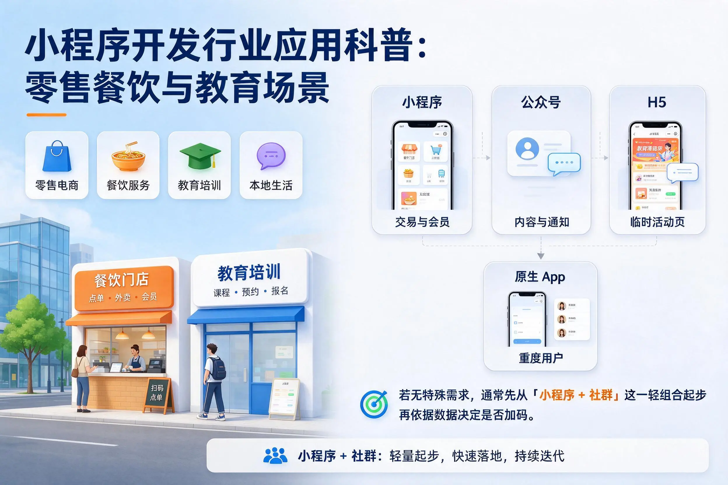 呼伦贝尔小程序开发行业应用科普：零售餐饮与教育场景